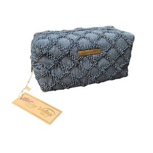 NWT Blue Denim Quilted Cosmetic Bag